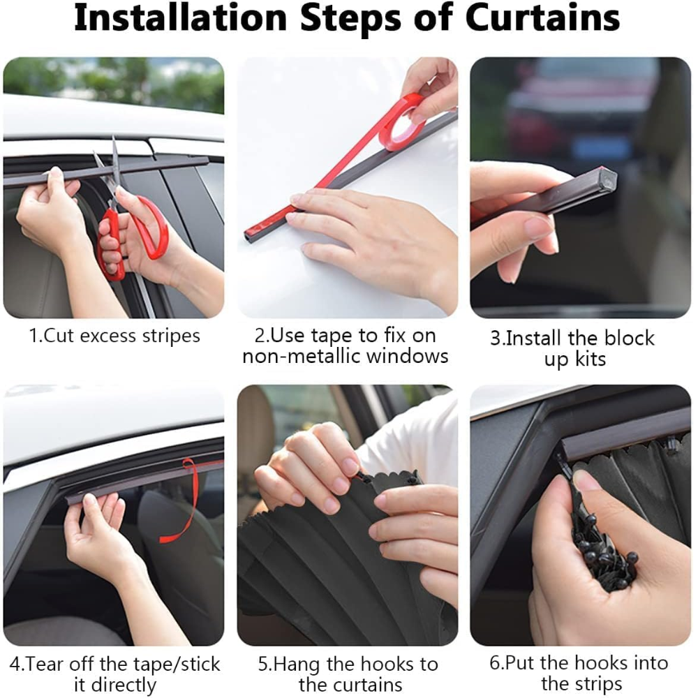 Premium Magnetic Car Sunshade Curtains (4 PCS)