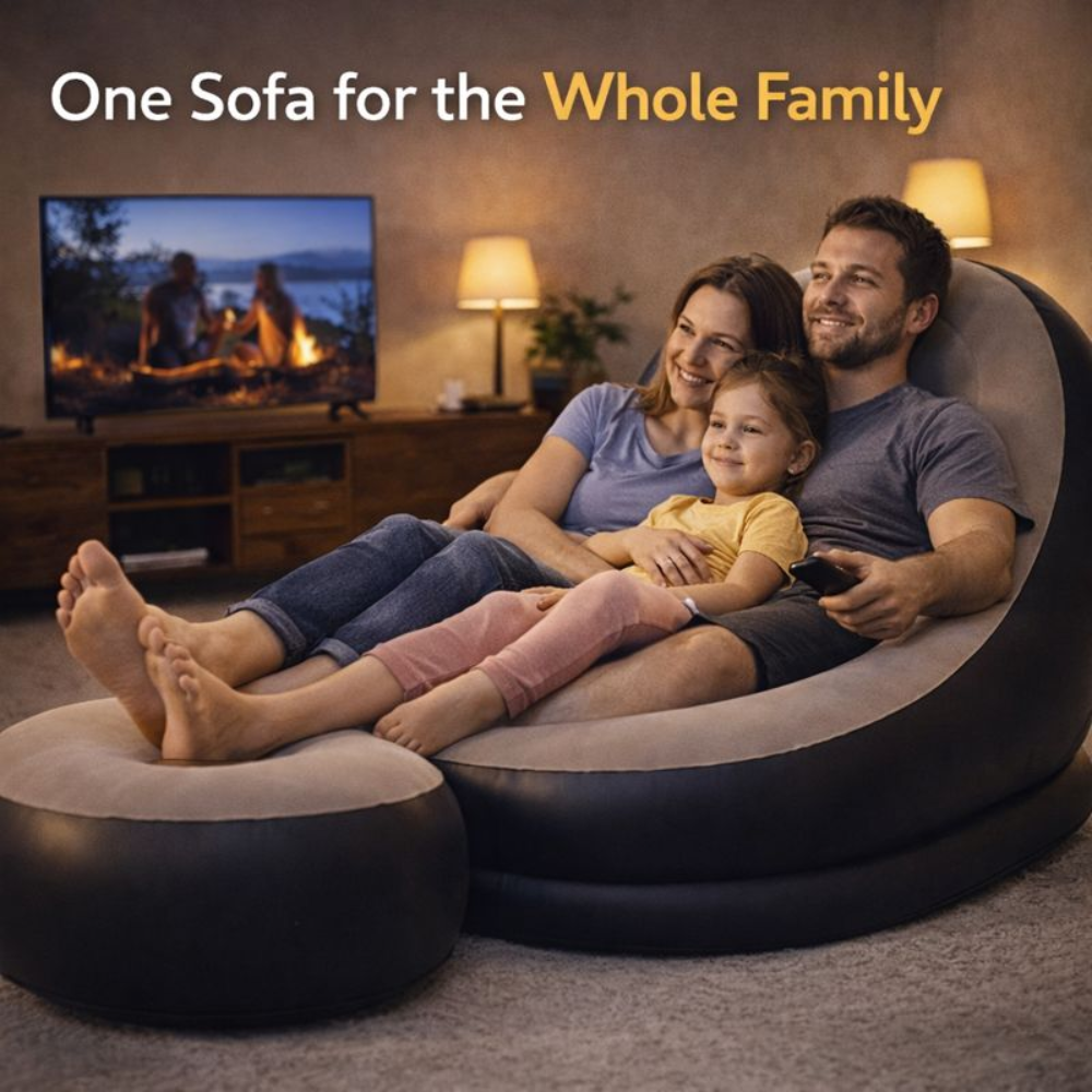 Lounge Sofa with Footrest & Electric Pump