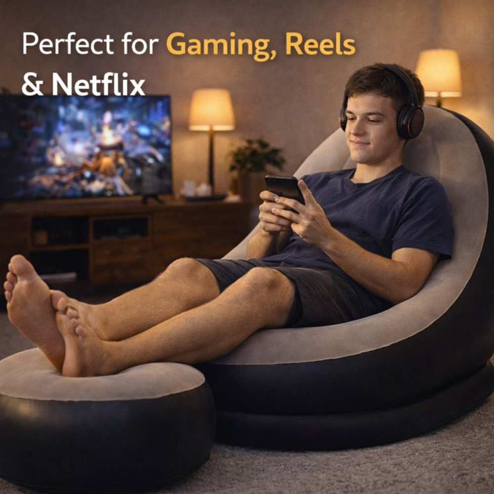 Lounge Sofa with Footrest & Electric Pump