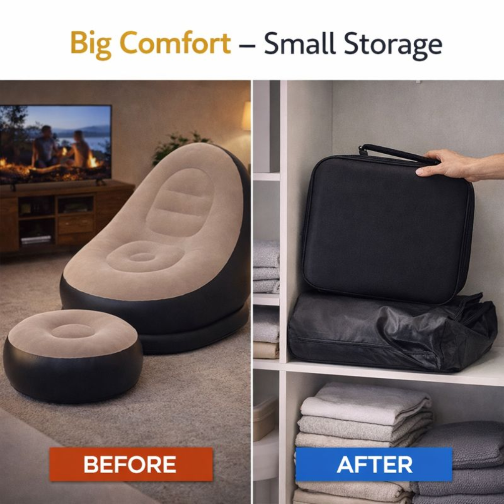 Lounge Sofa with Footrest & Electric Pump