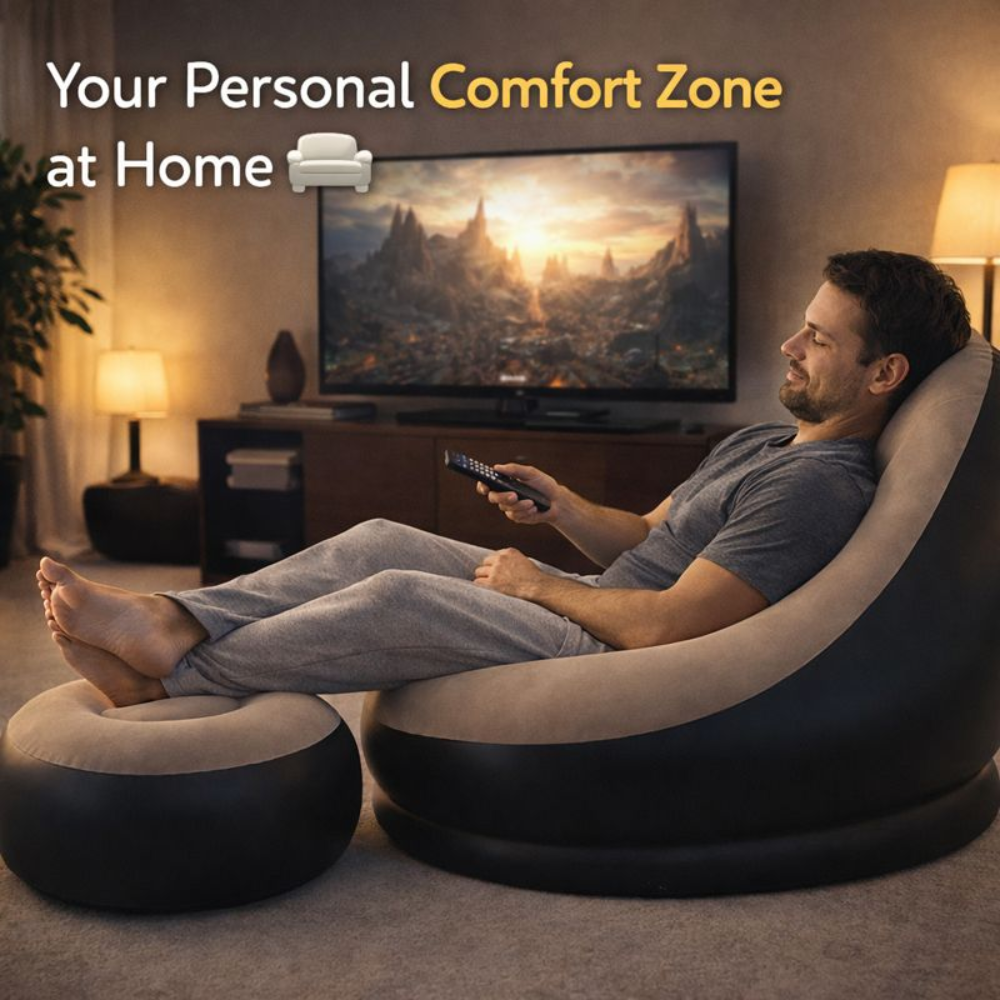 Lounge Sofa with Footrest & Electric Pump