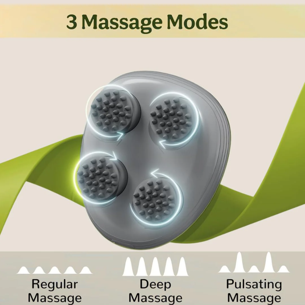 Electric Scalp Massager with 3 Rotating Heads