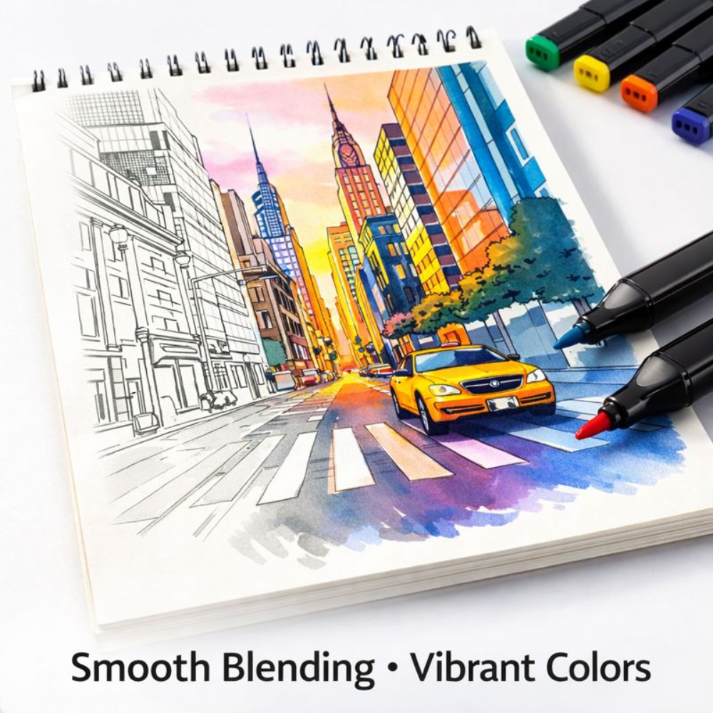 48 Colors Dual Tip Marker Pens