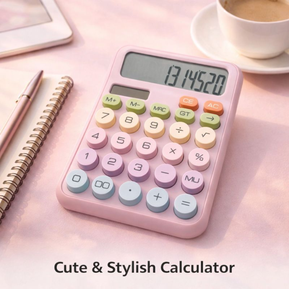 Cute Pastel Calculator with Large Display