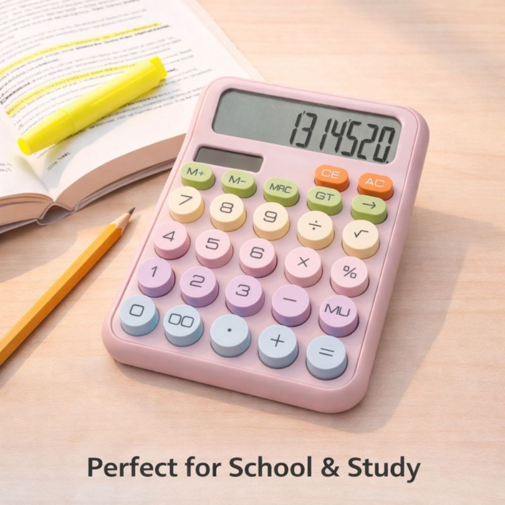 Cute Pastel Calculator with Large Display