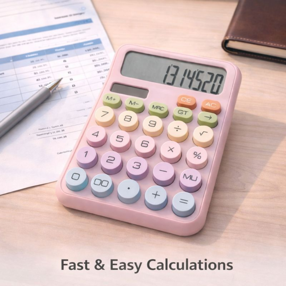 Cute Pastel Calculator with Large Display